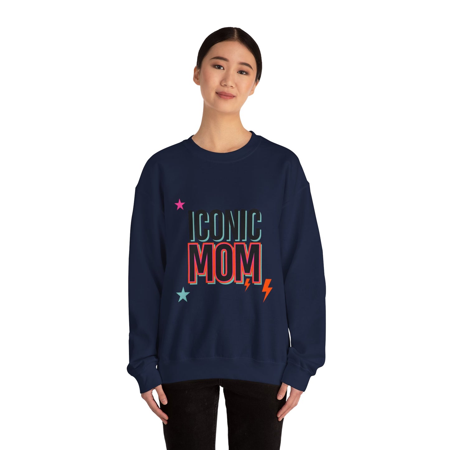 Iconic Mom Sweatshirt | Mother's Day Minimal Typographic Mom Sweatshirt, Retro Groovy Mom Tee