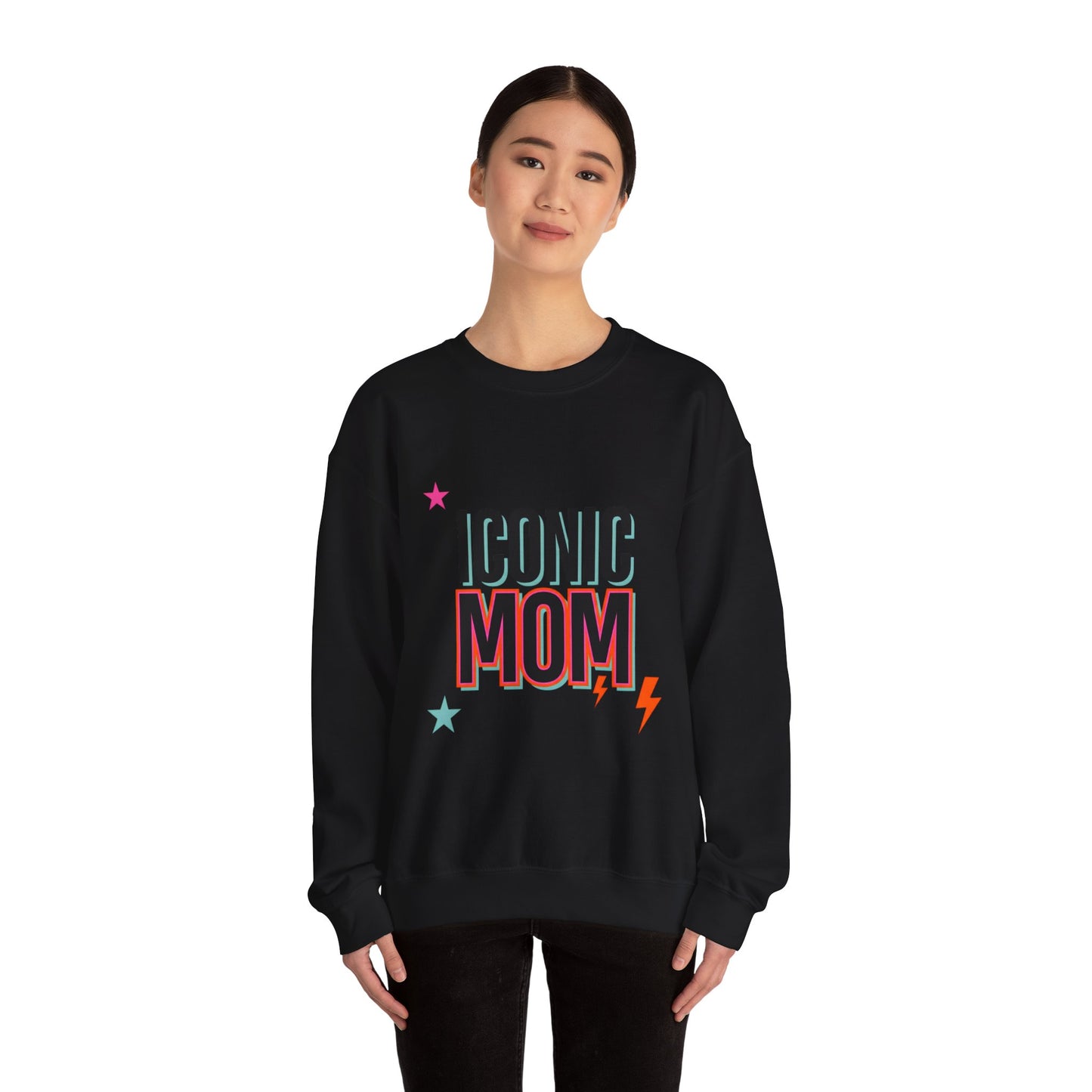 Iconic Mom Sweatshirt | Mother's Day Minimal Typographic Mom Sweatshirt, Retro Groovy Mom Tee