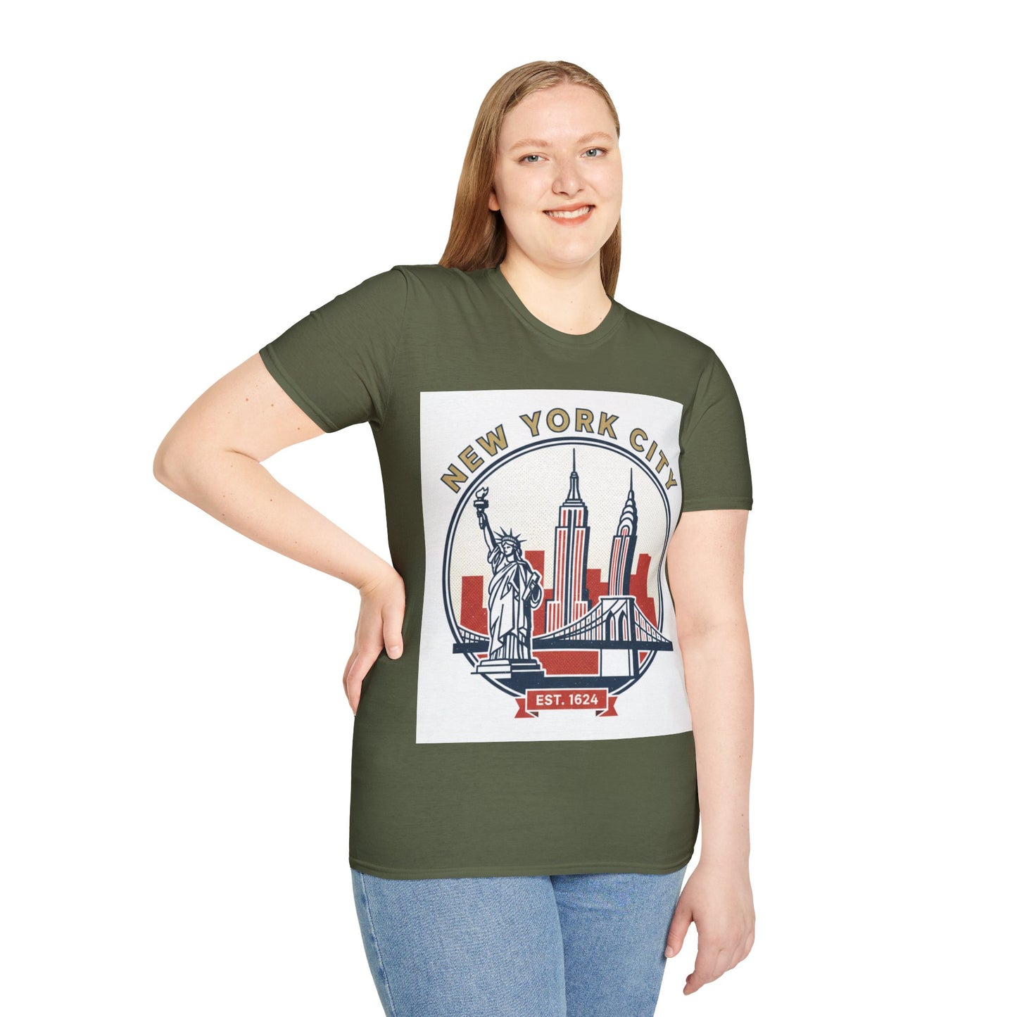 New York City Skyline T-Shirt — Statue of Liberty & Landmarks Retro Graphic Tee