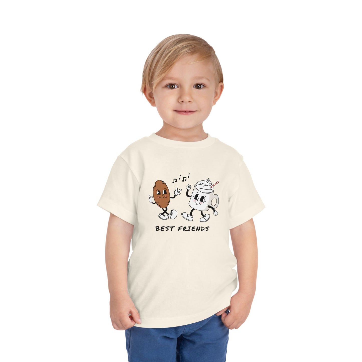 Toddler Tee - 'Best Friends' Coffee & Donut Cartoon Graphic
