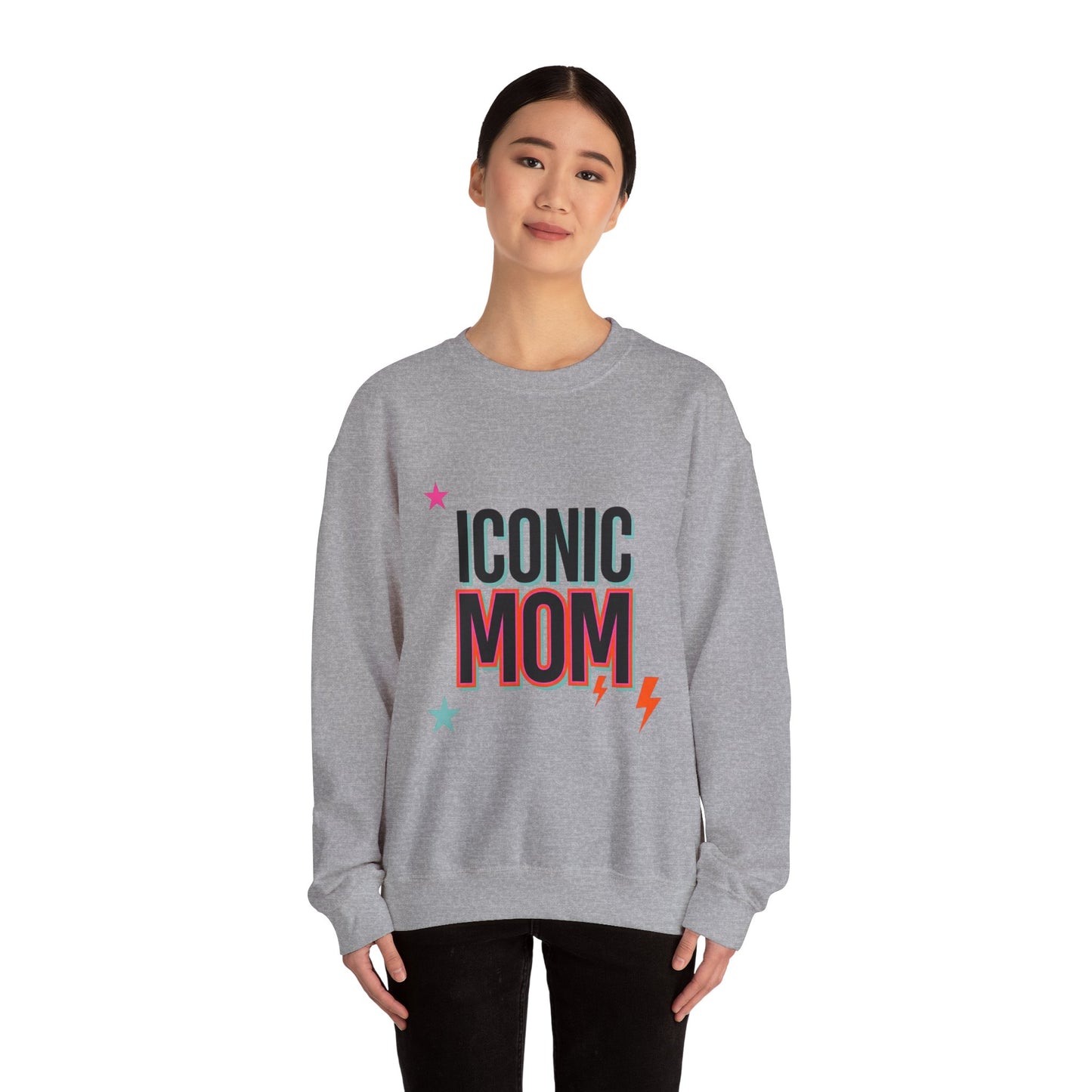 Iconic Mom Sweatshirt | Mother's Day Minimal Typographic Mom Sweatshirt, Retro Groovy Mom Tee