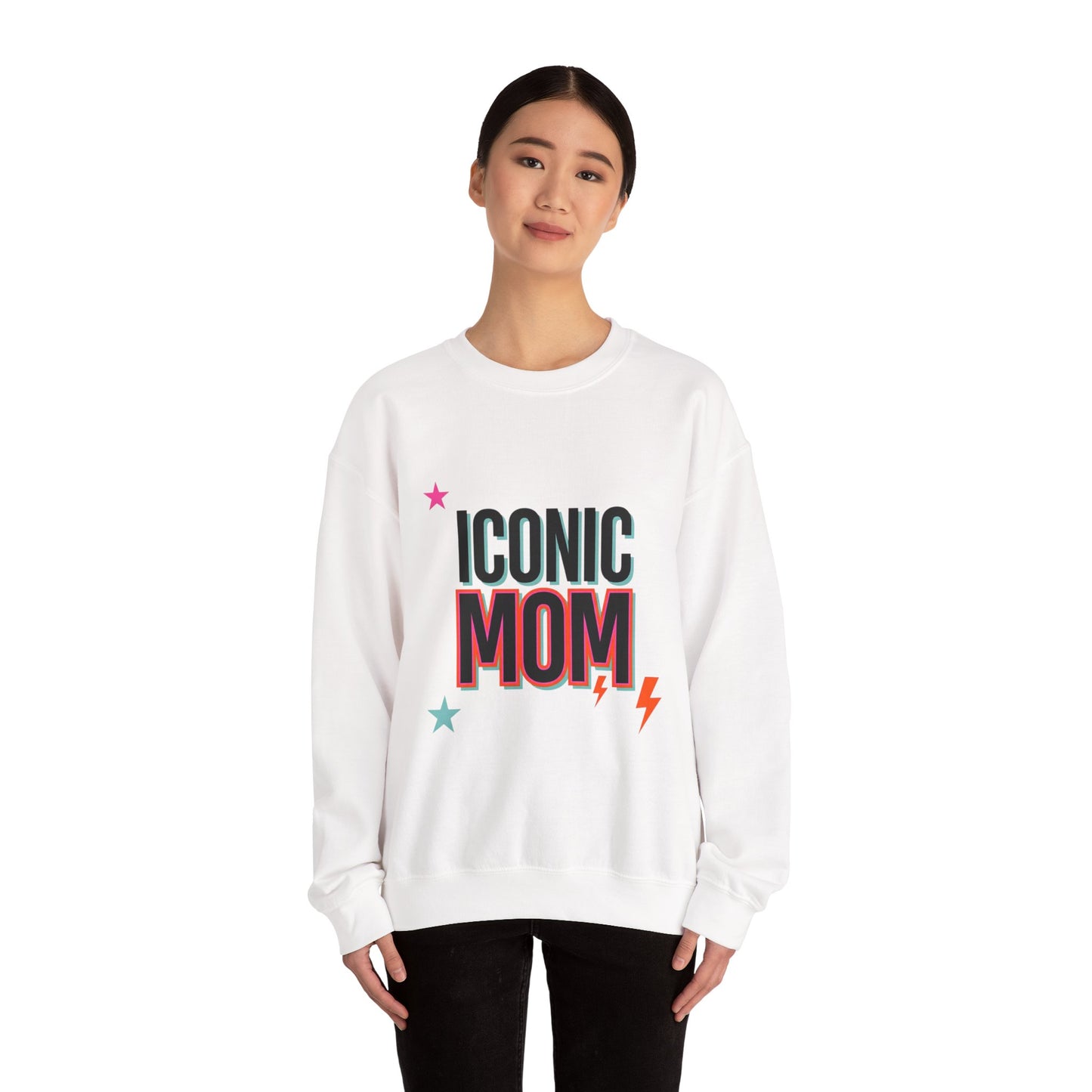 Iconic Mom Sweatshirt | Mother's Day Minimal Typographic Mom Sweatshirt, Retro Groovy Mom Tee