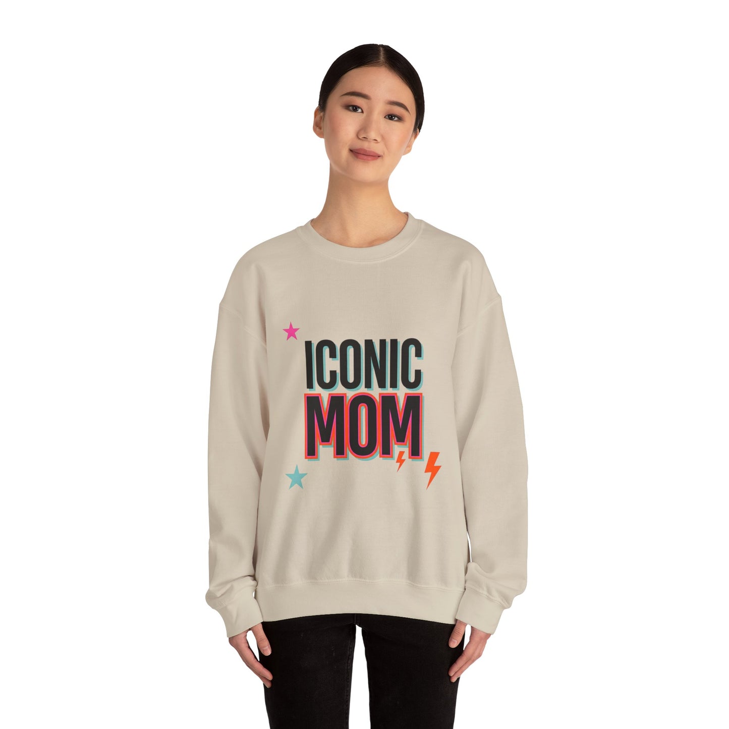 Iconic Mom Sweatshirt | Mother's Day Minimal Typographic Mom Sweatshirt, Retro Groovy Mom Tee