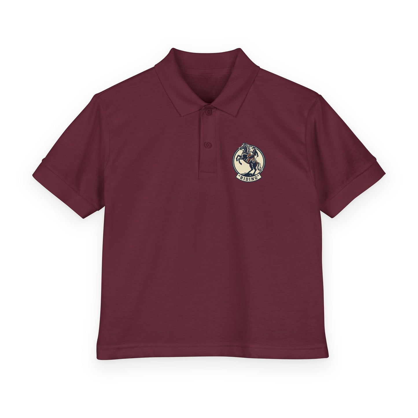 Vintage Globe Explorer logo Youth Polo | embroidered school crest