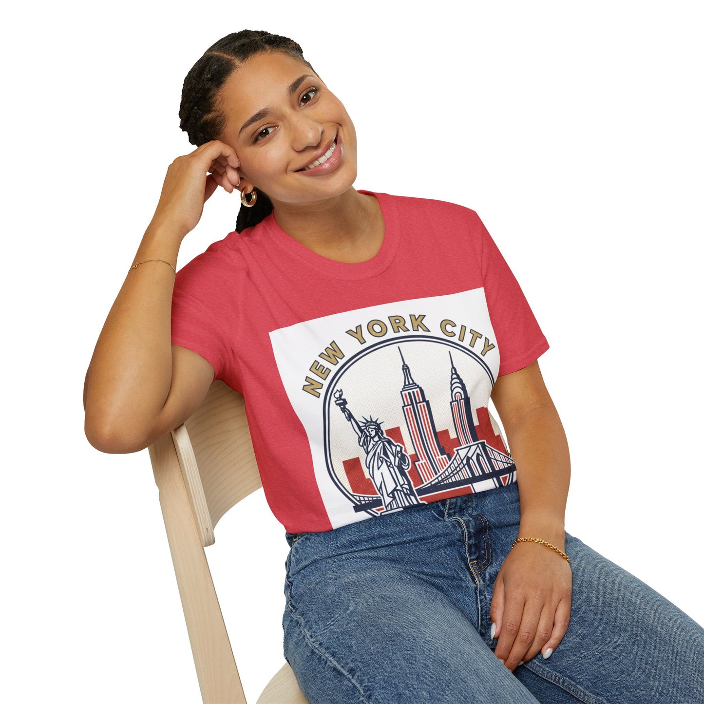 New York City Skyline T-Shirt — Statue of Liberty & Landmarks Retro Graphic Tee