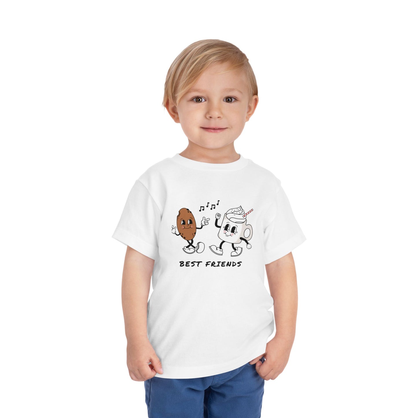 Toddler Tee - 'Best Friends' Coffee & Donut Cartoon Graphic