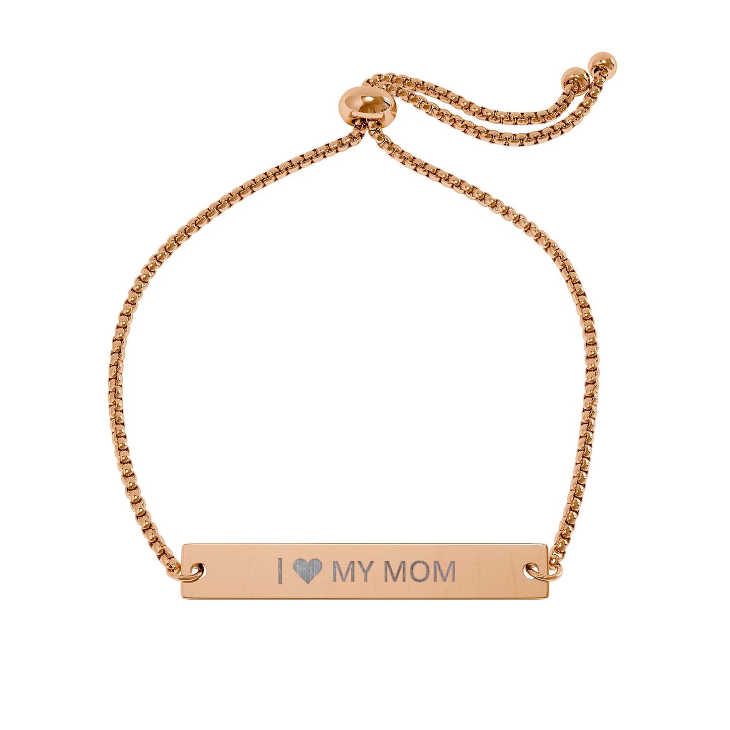 I  My Mom Engraved Adjustable Bar Bracelet