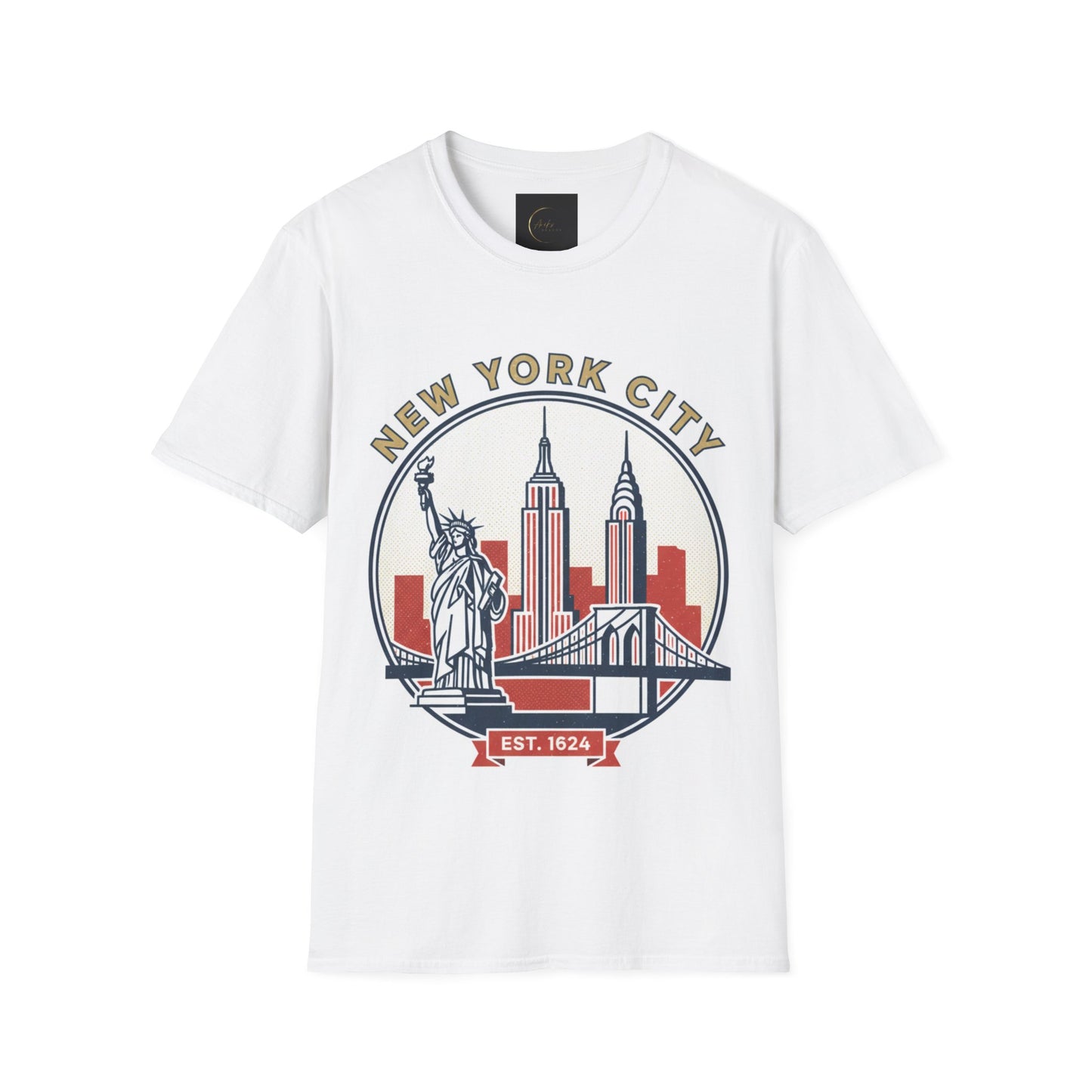 New York City Skyline T-Shirt — Statue of Liberty & Landmarks Retro Graphic Tee