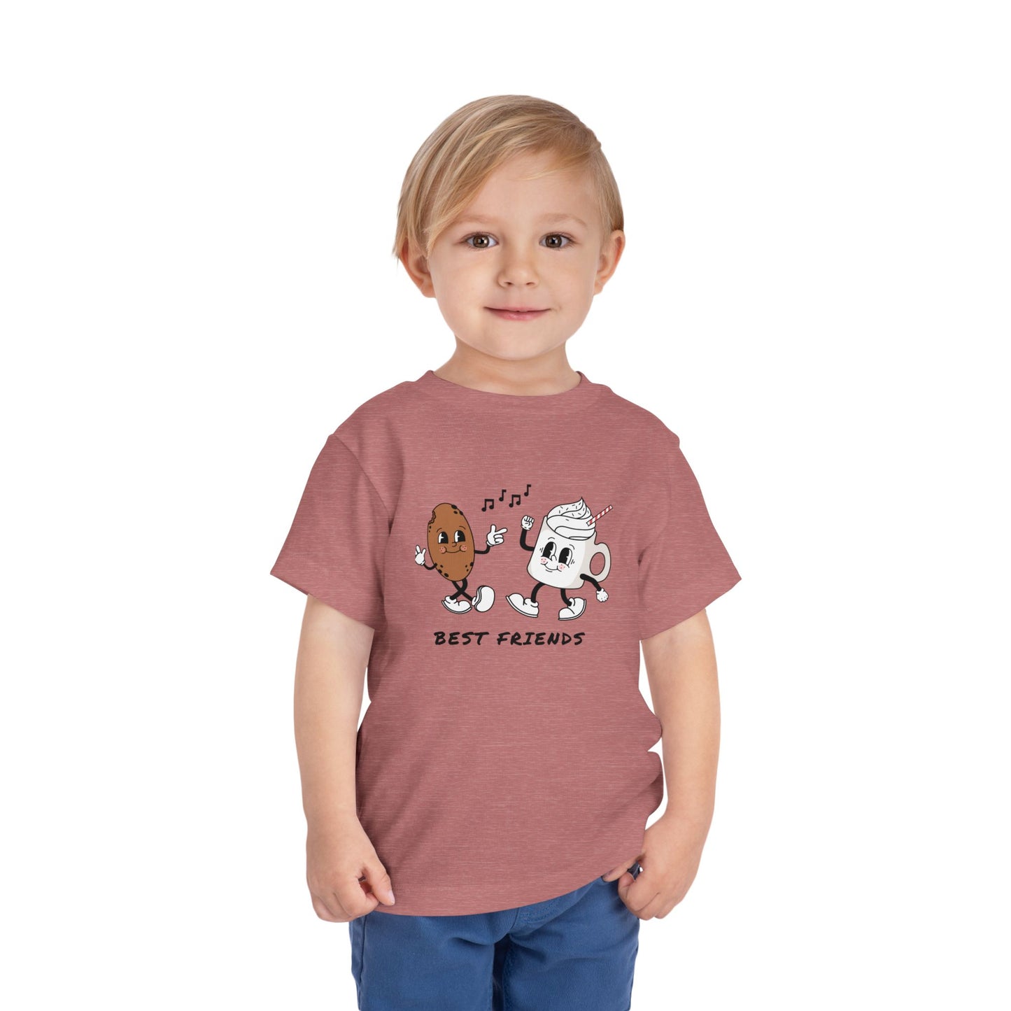 Toddler Tee - 'Best Friends' Coffee & Donut Cartoon Graphic