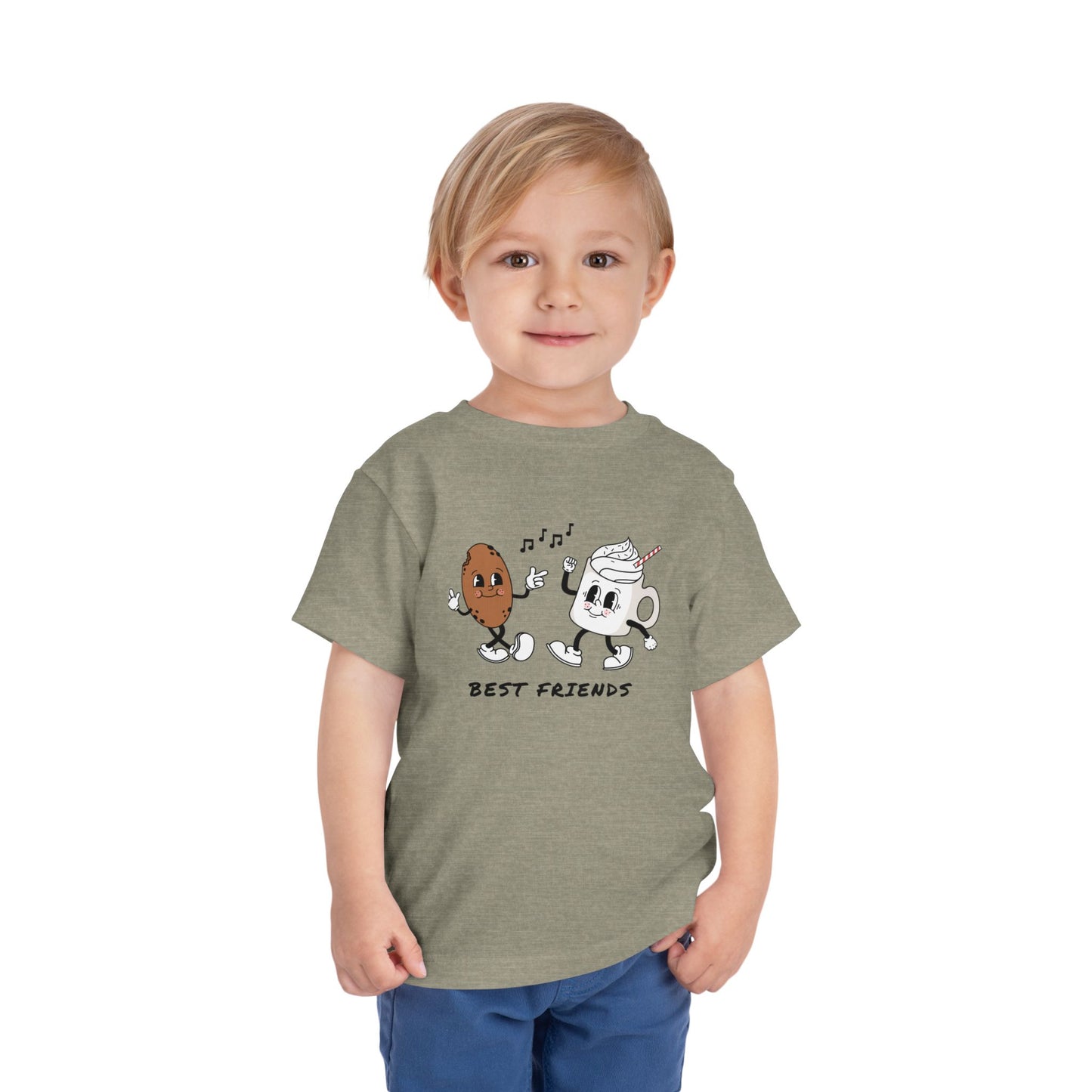 Toddler Tee - 'Best Friends' Coffee & Donut Cartoon Graphic