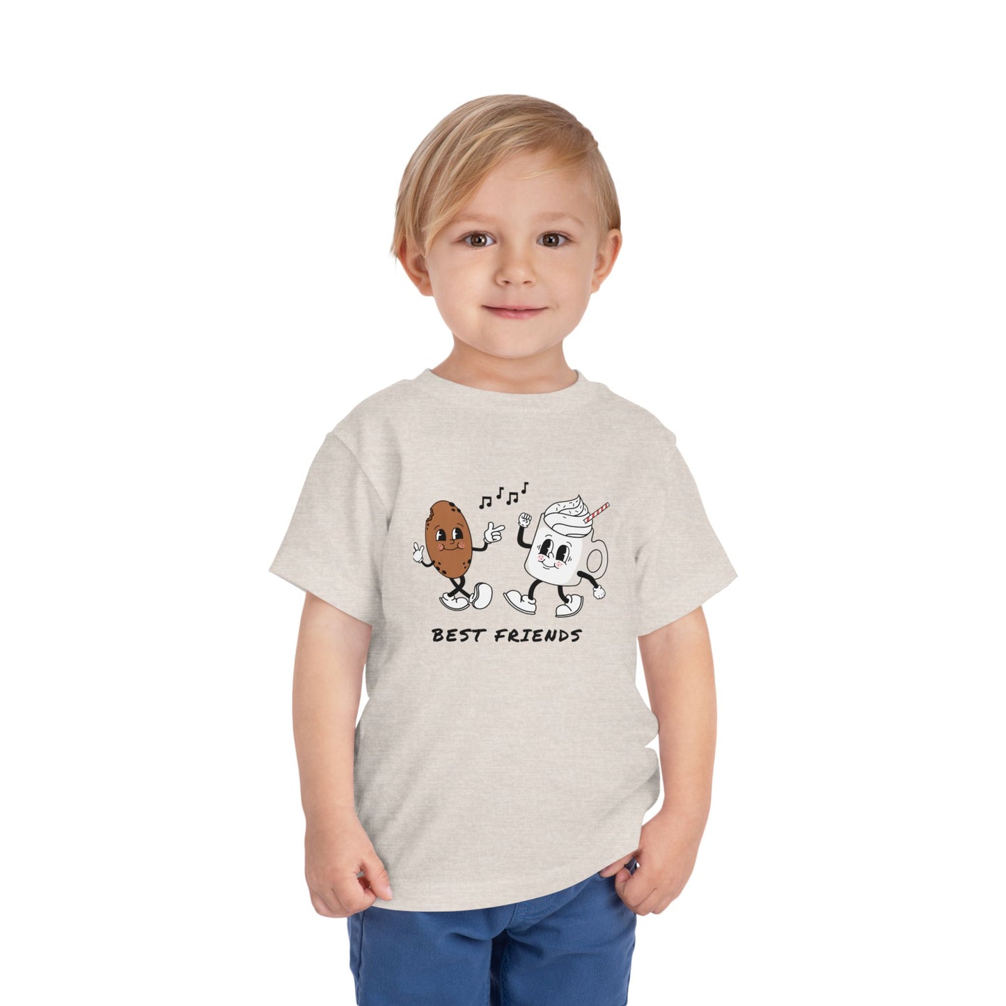 Toddler Tee - 'Best Friends' Coffee & Donut Cartoon Graphic