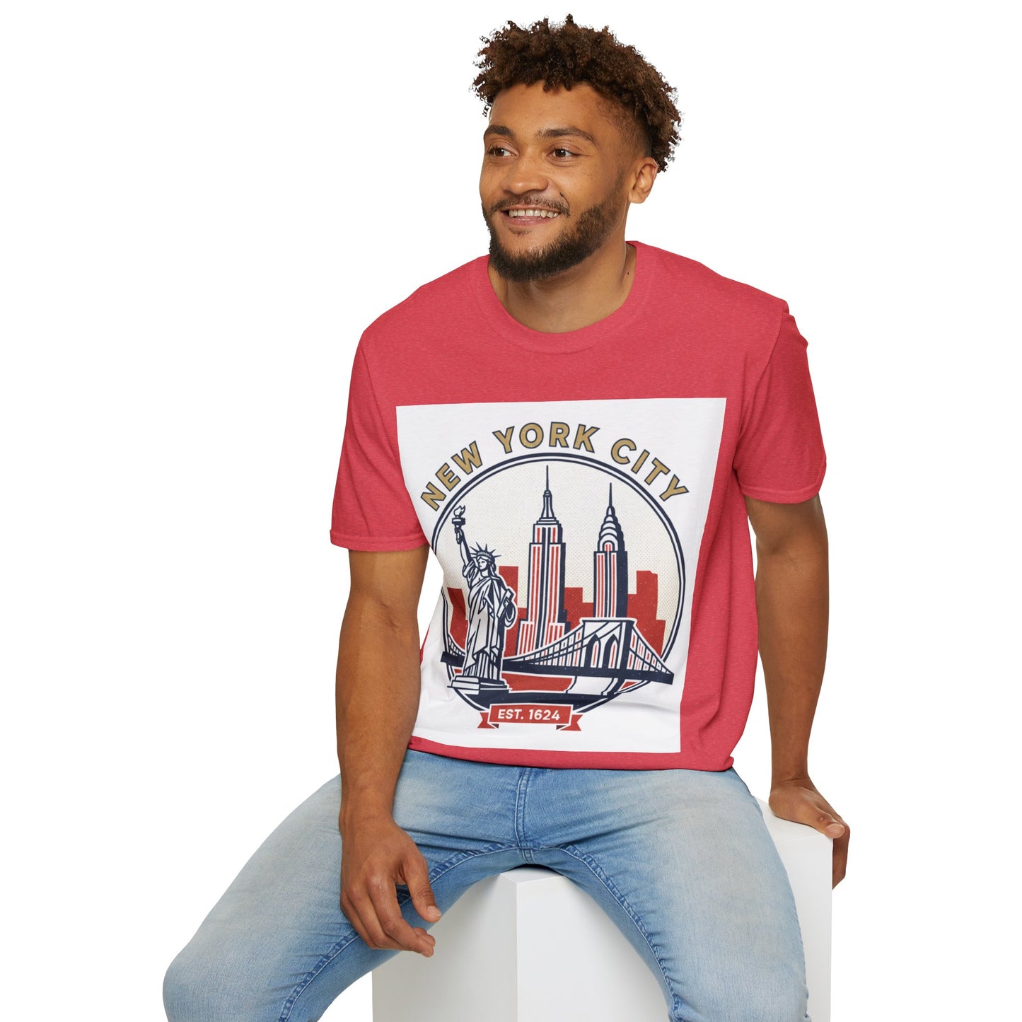 New York City Skyline T-Shirt — Statue of Liberty & Landmarks Retro Graphic Tee