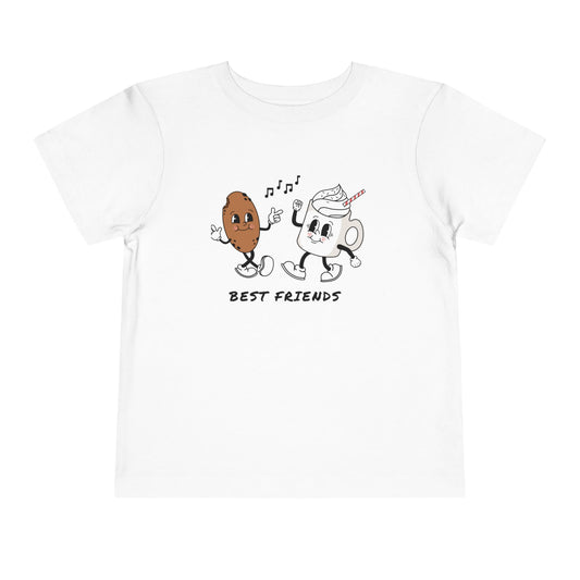 Toddler Tee - 'Best Friends' Coffee & Donut Cartoon Graphic