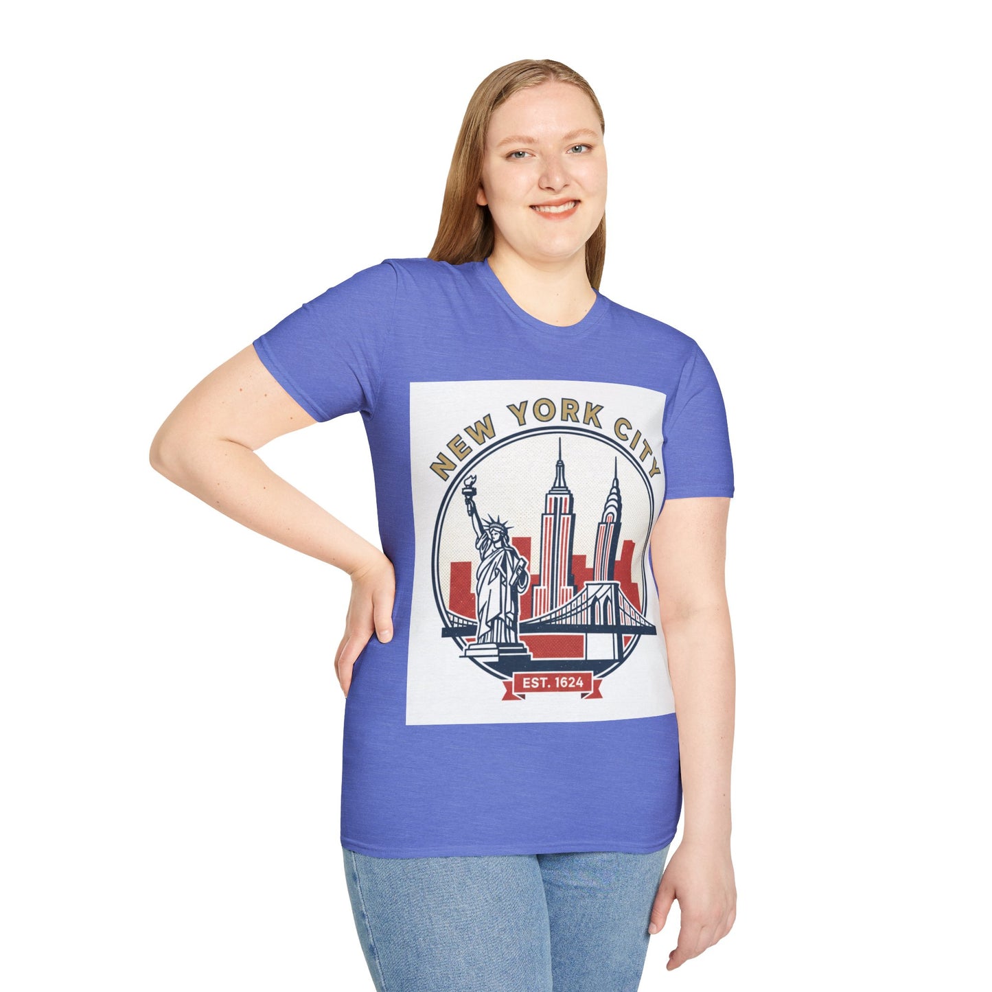 New York City Skyline T-Shirt — Statue of Liberty & Landmarks Retro Graphic Tee