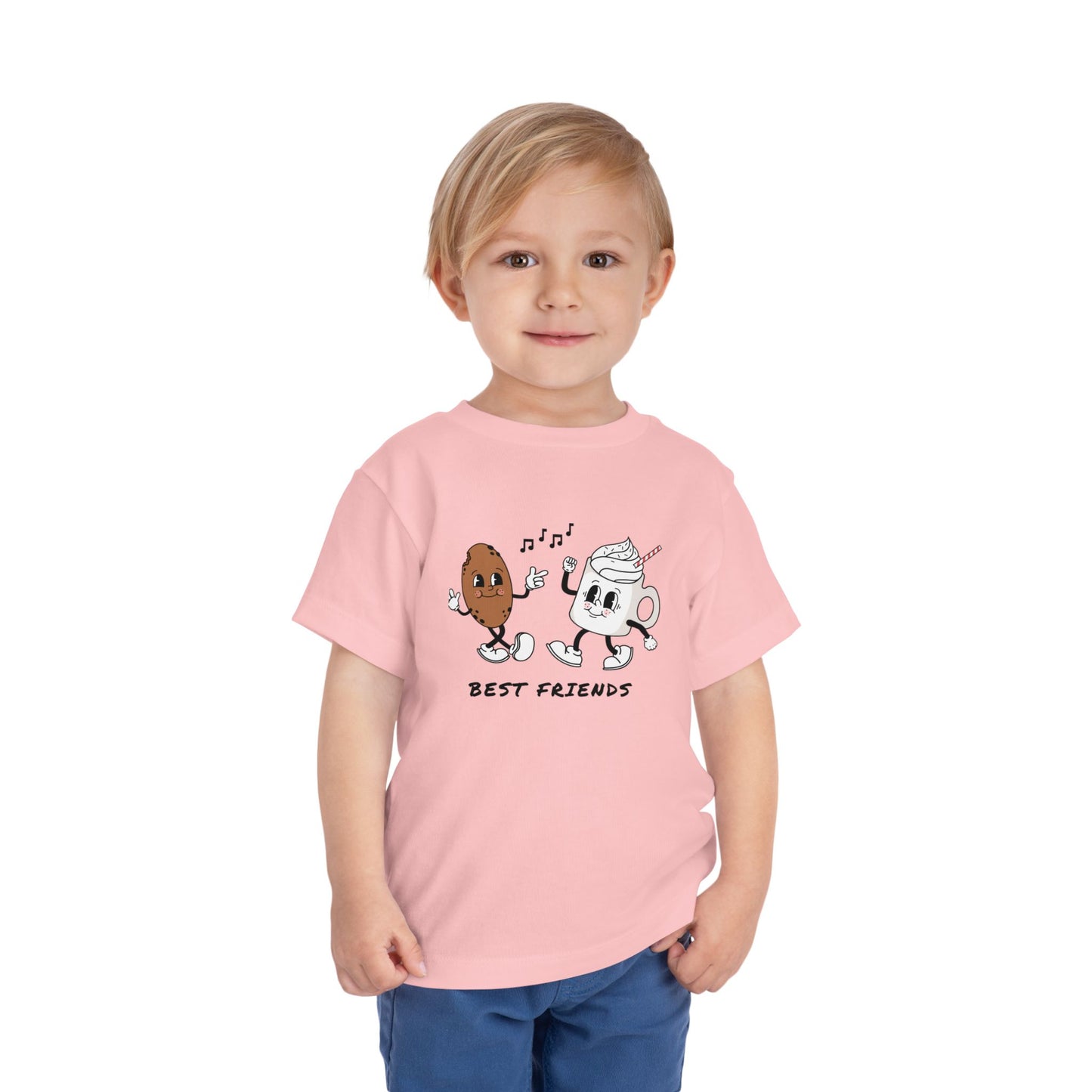 Toddler Tee - 'Best Friends' Coffee & Donut Cartoon Graphic