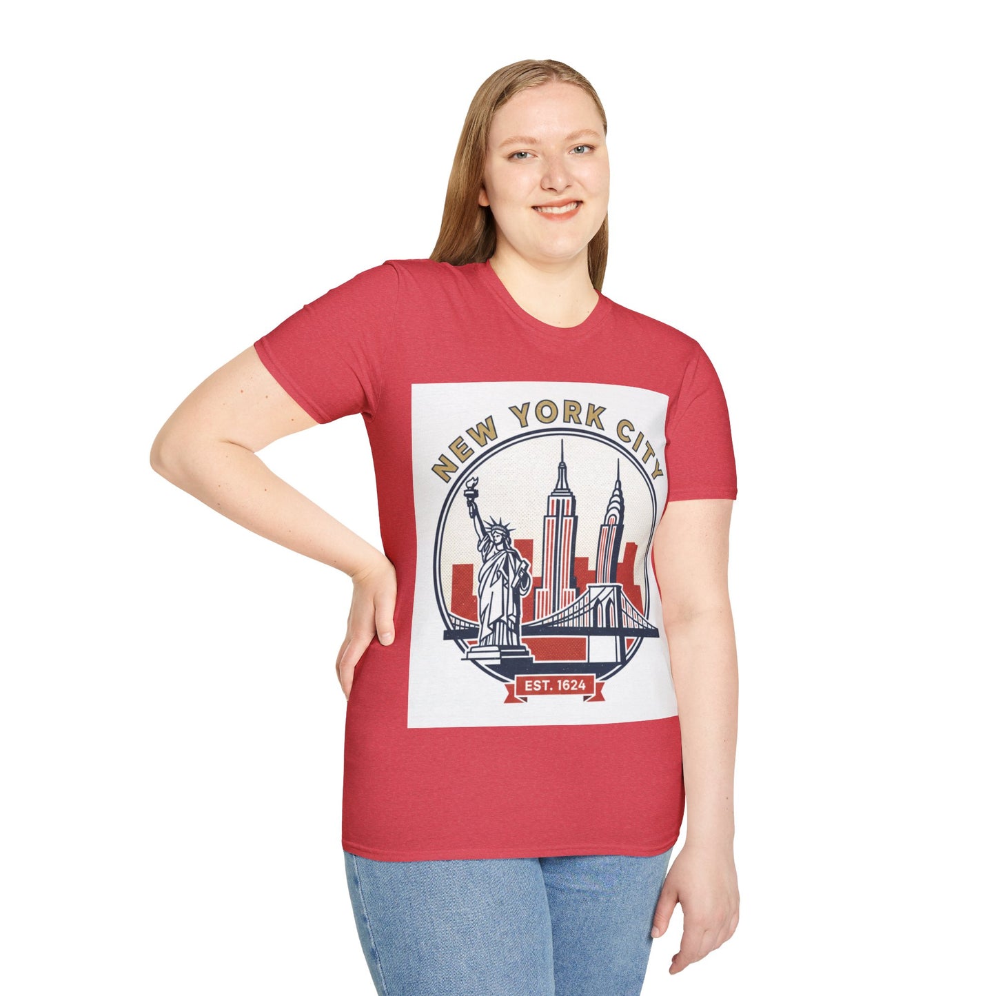 New York City Skyline T-Shirt — Statue of Liberty & Landmarks Retro Graphic Tee