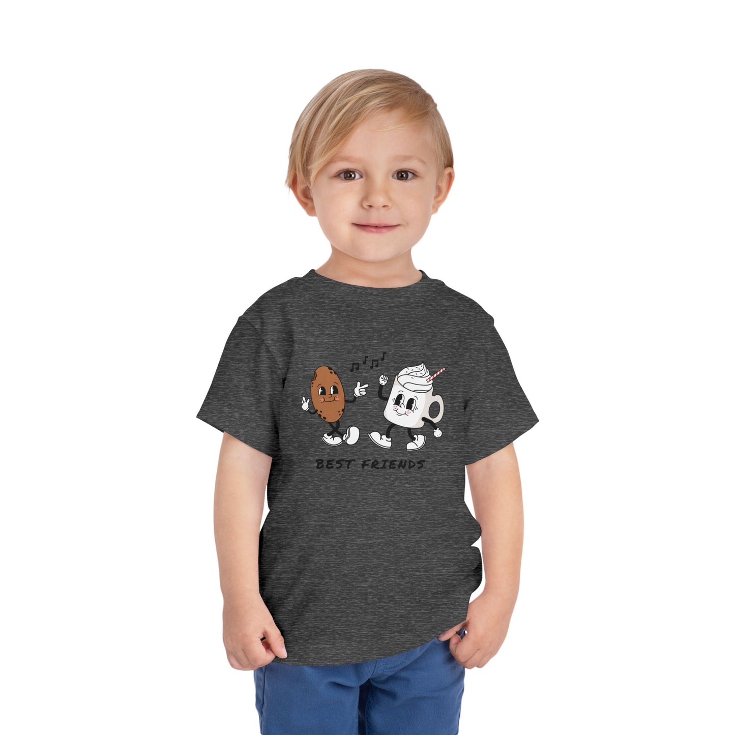 Toddler Tee - 'Best Friends' Coffee & Donut Cartoon Graphic